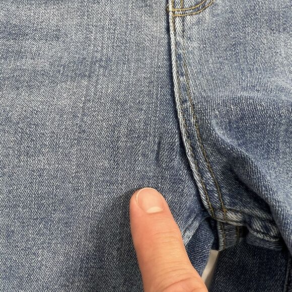 Free People Cropped Frayed Hem High Rise Medium Wash Stretch Jeans Size 31 R - Picture 7 of 9